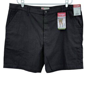 Wrangler Men's Regular Fit Medium Stretch Black Shorts Size 42 Inseam‎ 7" NWT